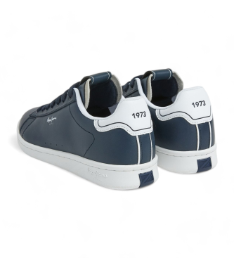 Pepe Jeans Player Basic navy leather trainers