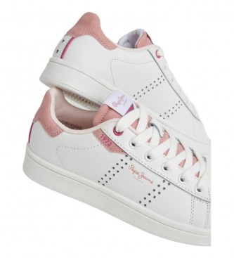 Pepe Jeans Zapatillas de piel Player Star G blanco, rosa