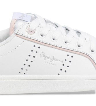 Pepe Jeans Skórzane trampki Player Young białe