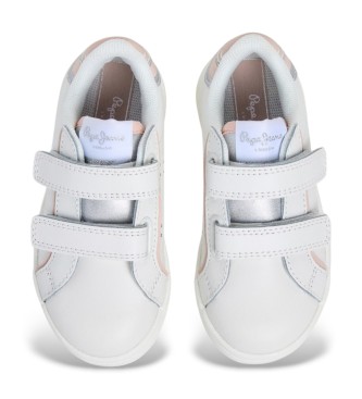 Pepe Jeans Skórzane trampki Player Young białe