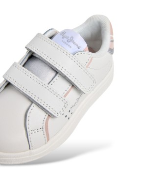 Pepe Jeans Skórzane trampki Player Young białe