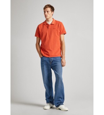 Pepe Jeans Neu Oliver orangefarbenes Poloshirt