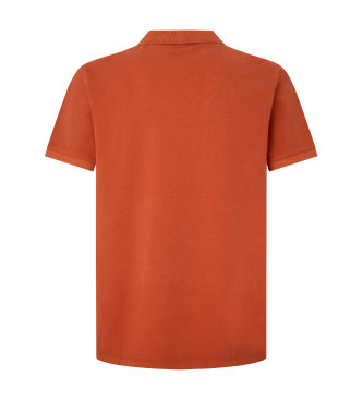 Pepe Jeans Neu Oliver orangefarbenes Poloshirt