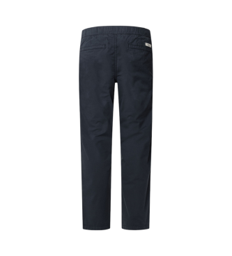 Pepe Jeans Pantaloni chino in tessuto popeline elasticizzato blu navy