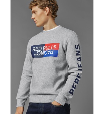 Red Bull Racing x Pepe Jeans Felpa girocollo con grafica color block grigia