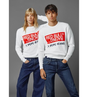 Red Bull Racing x Pepe Jeans Pulver de malha branco com gola redonda