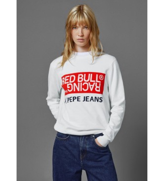 Red Bull Racing x Pepe Jeans Pulver de malha branco com gola redonda