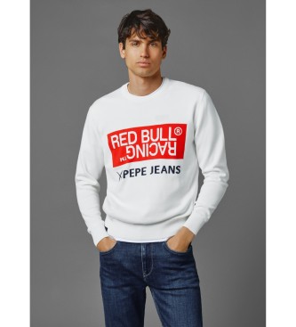 Red Bull Racing x Pepe Jeans Pulver de malha branco com gola redonda