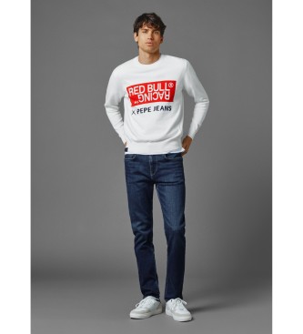 Red Bull Racing x Pepe Jeans Pulver de malha branco com gola redonda