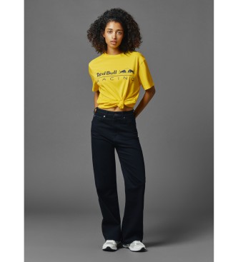 Red Bull Racing x Pepe Jeans Żółta koszulka z nadrukiem logo kierowcy