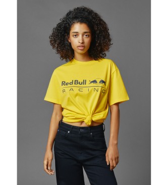 Red Bull Racing x Pepe Jeans Żółta koszulka z nadrukiem logo kierowcy