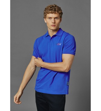 Red Bull Racing x Pepe Jeans Polo blu in interlock con logo goffrato