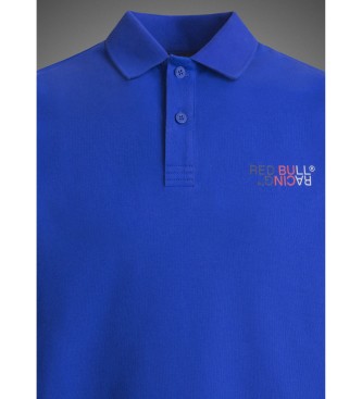 Red Bull Racing x Pepe Jeans Polo blu in interlock con logo goffrato