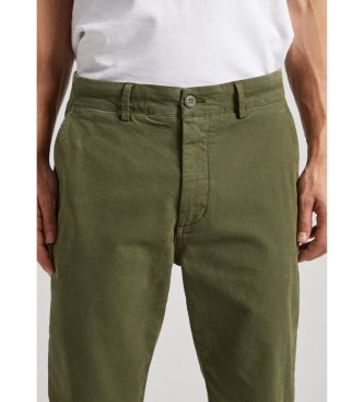 Pepe Jeans Redne hlače Chino zelene barve