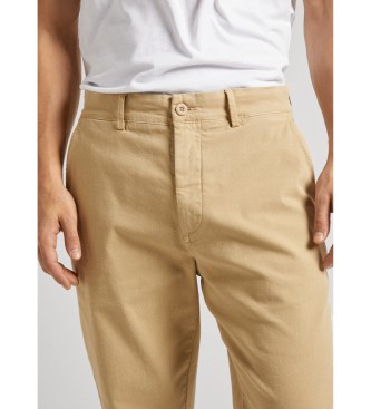 Pepe Jeans Beige Regular Chino Trousers