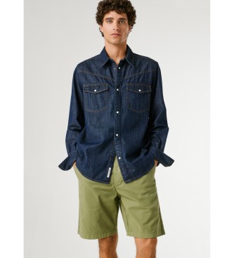 Pepe Jeans Pantaloncini chino verdi a taglio regolare