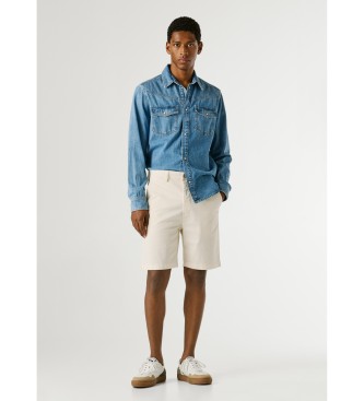 Pepe Jeans Pantaloncini chino bianchi a taglio dritto
