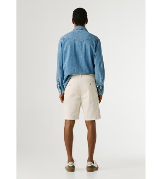 Pepe Jeans Pantaloncini chino bianchi a taglio dritto