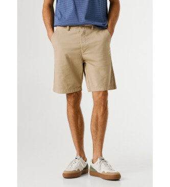 Pepe Jeans Pantaloncini chino beige a taglio dritto