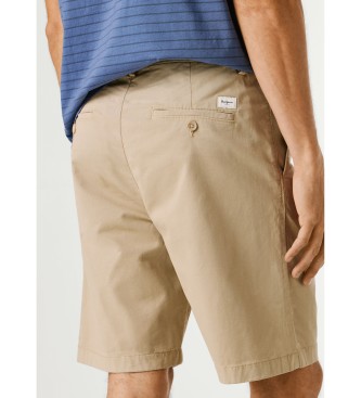 Pepe Jeans Pantaloncini chino beige a taglio dritto