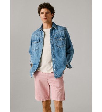Pepe Jeans Pantaloncini chino rosa a gamba dritta