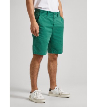 Pepe Jeans Bermudy Szorty Regular Chino zielone