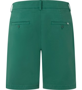 Pepe Jeans Bermudy Szorty Regular Chino zielone