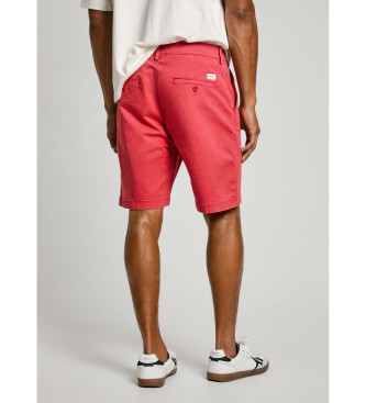 Pepe Jeans Chino shorts in stretch twill fabric red