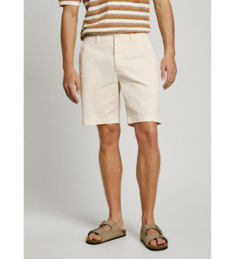 Pepe Jeans Chino shorts in white stretch twill fabric