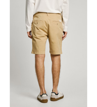 Pepe Jeans Beige stretch twill fabric chino shorts