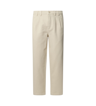 Pepe Jeans Pantalon chino cru blanc