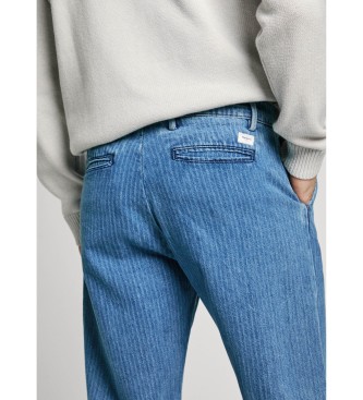 Pepe Jeans Cal�as de ganga Relaxed Chino Stripe azul
