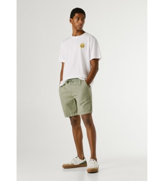 Pepe Jeans Pantaloncini eleganti in lino verde, comodi e rilassati