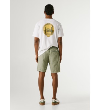 Pepe Jeans Pantaloncini eleganti in lino verde, comodi e rilassati