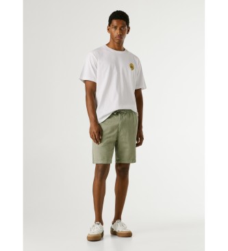 Pepe Jeans Pantaloncini eleganti in lino verde, comodi e rilassati