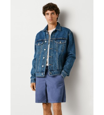 Pepe Jeans Pantaloncini comodi in popeline blu navy, modello slip-on.