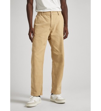 Pepe Jeans Relaxed Straight Straight Zimmermannshose beige