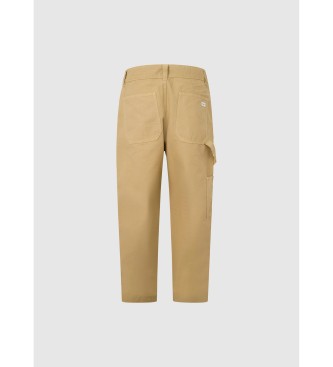 Pepe Jeans Sproščene ravne ravne hlače Carpenter beige