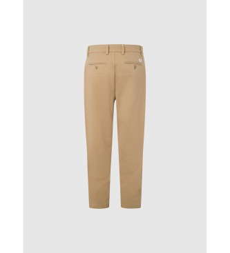 Pepe Jeans Sproščene ravne hlače Chino beige