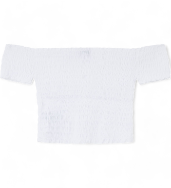 Pepe Jeans Witte top met ruches romeo