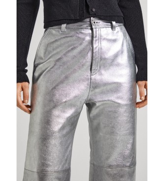 Pepe Jeans Pantalon en cuir Silver Sasha