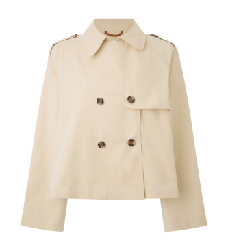 Pepe Jeans Sheila beige short trench coat