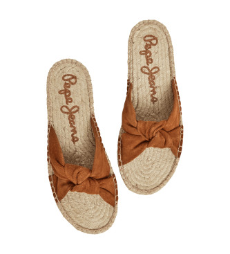 Pepe Jeans Brown Siva Knot leather sandals