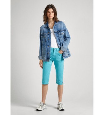 Pepe Jeans Oprijete kratke hlače Crop blue