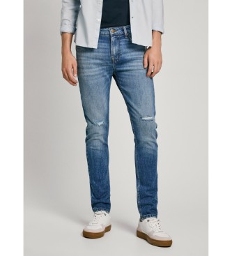 Pepe Jeans Dżinsy Skinny Ripped niebieskie