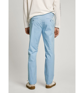 Pepe Jeans Pantalon chino en popeline de coton bleu