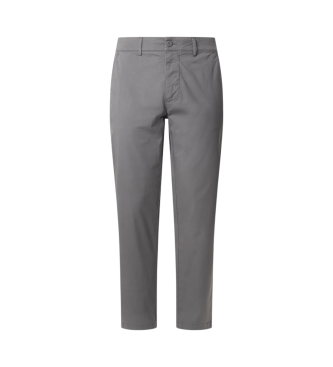 Pepe Jeans Pantaloni chino in popeline di cotone grigio