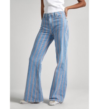 Pepe Jeans Dżinsy Slim Fit Flare Stripe w kolorze niebieskim