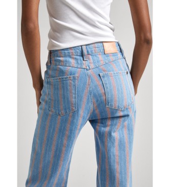 Pepe Jeans Jeans Slim Fit Streep Blauw