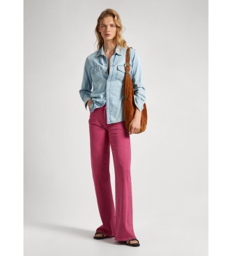 Pepe Jeans Slim Fit Flare Trousers pink